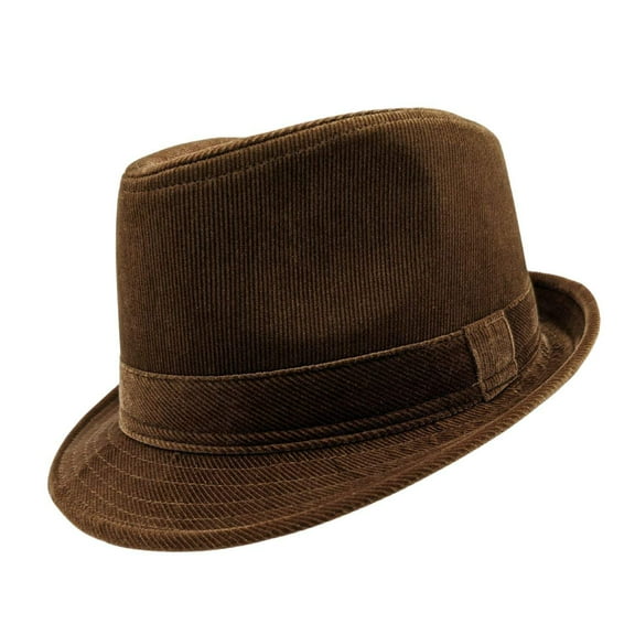 Montique Khaki Fedora Corduroy Stingy Brim Hat H-18