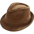 thumbnail image 1 of Montique Khaki Fedora Men's Velvet Stingy Brim Hat H16, 1 of 1