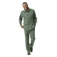 thumbnail image 1 of Montique Men's 2 Piece Long Sleeve Denim Walking Suit in Solid Hunter - D-9977, 1 of 2