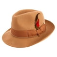 thumbnail image 1 of Montique Men's Camel Fedora Snap Brim Soft Fine Felt Pinch Hat H08, 1 of 1