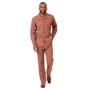 Montique Men's Cognac Denim Walking Suit Casual Outfit D-778