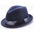 thumbnail image 1 of Montique Men's Navy Fedora Stingy Brim Felt Hat H1634, 1 of 1