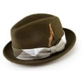 thumbnail image 1 of Montique Men's Olive Fedora Snap Brim Felt Hat H1818, 1 of 1