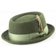 thumbnail image 1 of Montique Men's Olive Lite Felt Stingy Brim Pork Pie Felt Hat H44, 1 of 1