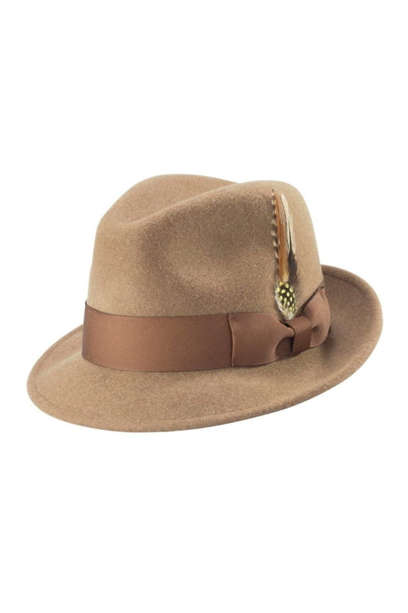 Montique Men's Tan Pinch Crushable Litefelt Snap Brim Hat H37