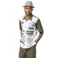 thumbnail image 1 of Montique Mens Olive Pattern Walking Suit Short Sleeve 2203, 1 of 1