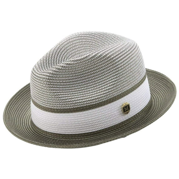 Montique Olive Two Tone Braided Pinch Fedora Hat H-22