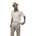 thumbnail image 1 of Montique Olive Walking Suit Short Sleeve Shirt Men's Leisure Suit 1893, 1 of 1