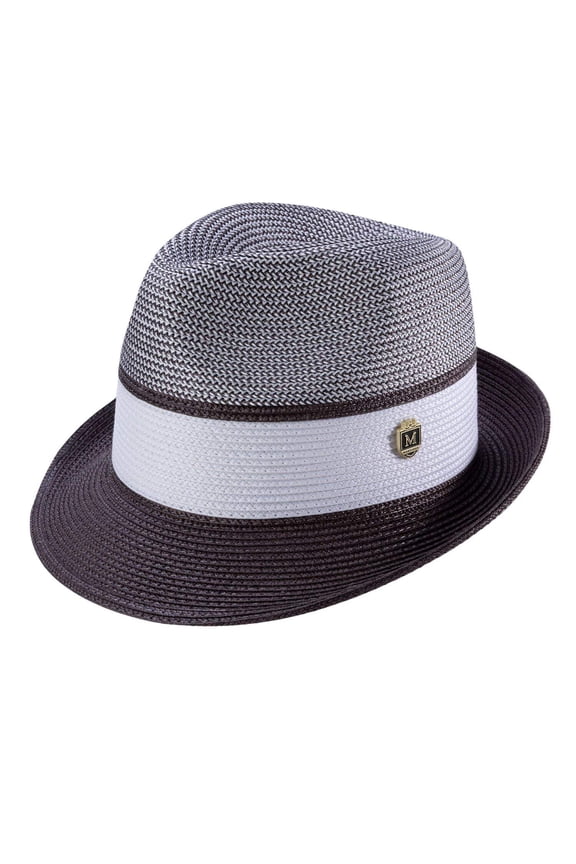 Montique Plum Two Tone Braided Stingy Brim Pinch Fedora Hat H-22