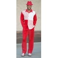 thumbnail image 1 of Montique Red Solid Color 2 Piece Men's Walking Suit Long Sleeve Shirt 1982, 1 of 1