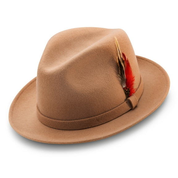 Montique Tan Small Felt Band 2 Вј Brim Wool Felt Dress Hat H-62