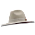 thumbnail image 1 of Modernique Collection: Montique White 3 1/8" Brim Red Bottom Wool Felt Dress Hat, 1 of 5