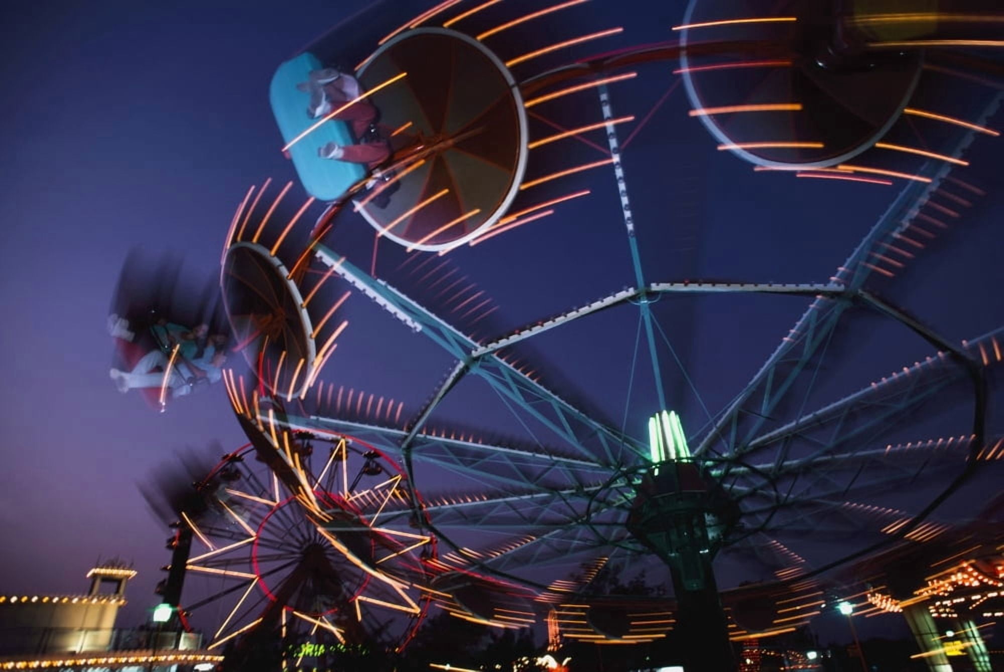 Montjuich Fun Fair At Night Canvas Art - George Wright  Design Pics (19 x 12)