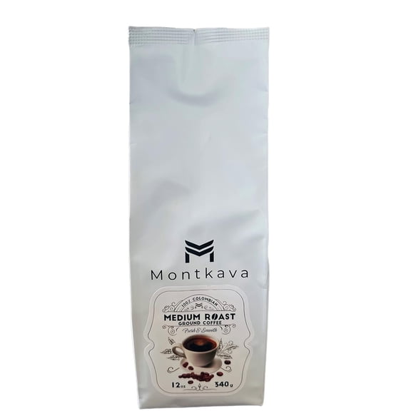 Montkava Signature Colombian Ground Coffee, Medium Roast, 340g/12oz Bag