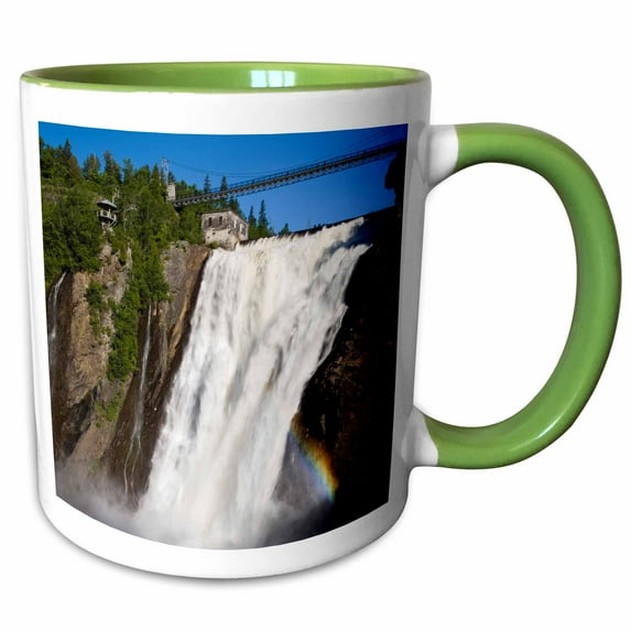 3drose, Montmorency Falls Near Quebec City, Canada-cn10 Jmo0000 - Jerry and Marcy Monkman, 11oz Two-tone Green Mug