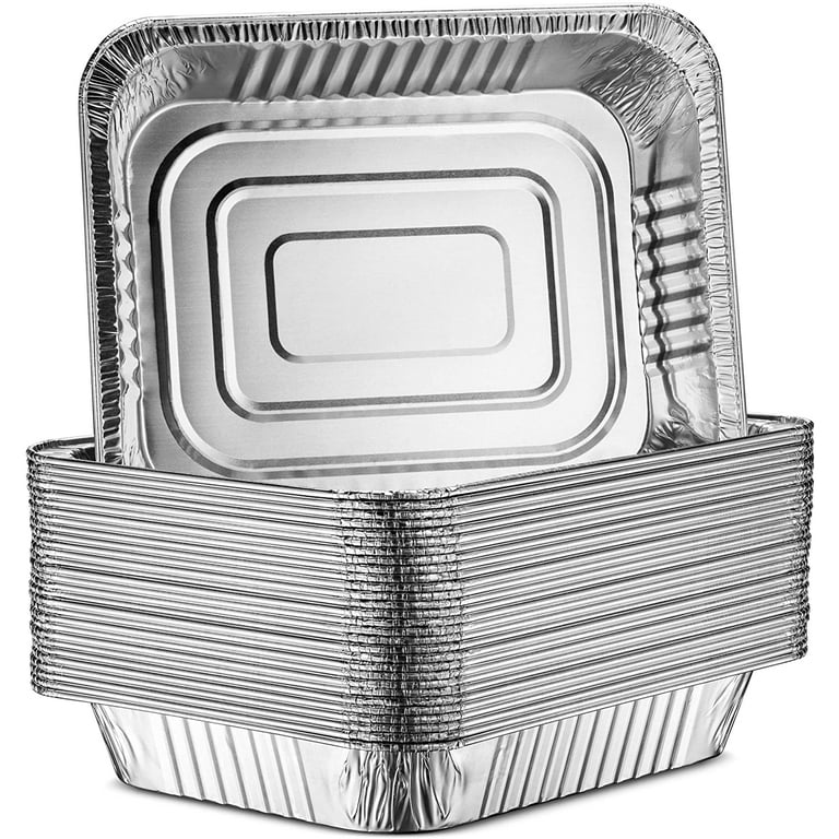 20-Pack 9x13 Aluminum Roasting Pans with Lids, Half Size