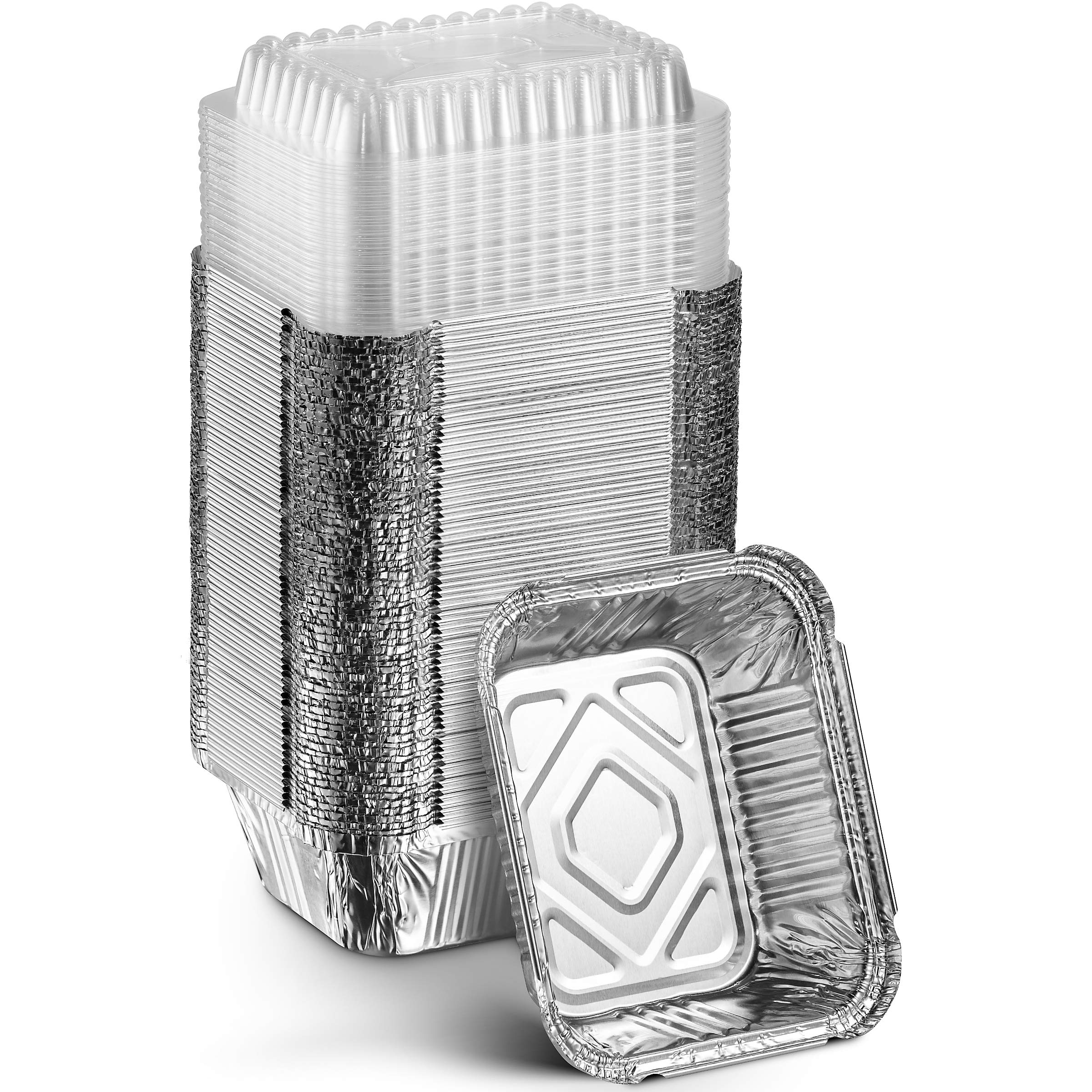 MontoPack Disposable Takeout Pans with Clear Lids 1lb Capacity