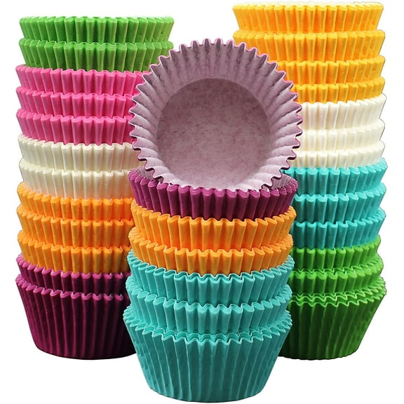 MontoPack Rainbow Paper Baking Cups 300 Pack Muffin Liners & Cupcake Tins