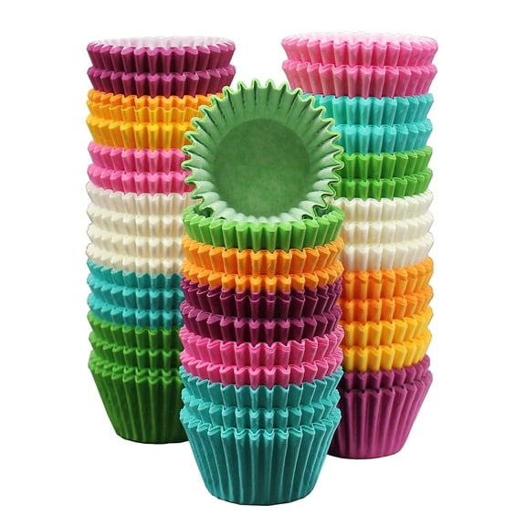 MontoPack Rainbow Paper Baking Cups 300 Pack Muffin Liners & Cupcake Tins