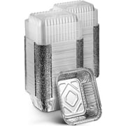 Montopack Disposable Aluminum Takeout Pan 100 Pack 1 lb. Capacity Food Tins
