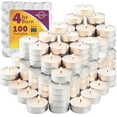 thumbnail image 1 of Montopack Unscented Smokeless White Tealight Candles 100 Pack, 1 of 6
