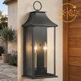 thumbnail image 1 of Lawyettle Dusk to Dawn Outdoor Wall Light Fixtures, 20.6" Large 2-Light Black Waterproof Wall Sconce with Glass for House, Porch, Garage, 1 of 9