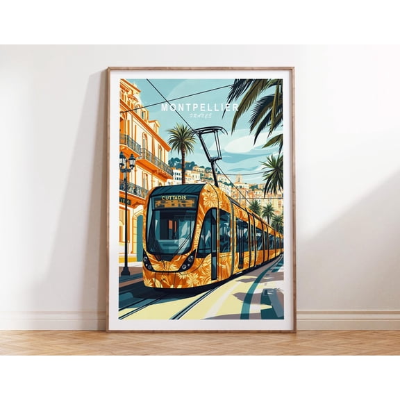 Montpellier France Traditional European Town Print, Unframed Paper Print Size 8x12