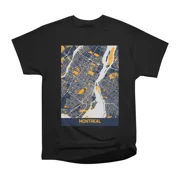 Montreal Canada Bluefresh City Map T-Shirt Tee Gift For Him Merch For Her Apparel For Frie
