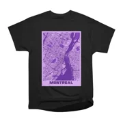 Montreal Canada Lavender City Map T-Shirt Tee Gift For Him Merch For Her Apparel For Frien