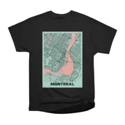 Montreal Canada Peony City Map T-Shirt Tee Gift For Him Merch For Her Apparel For Friend