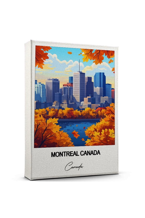 Montreal Canada Travel Poster Canvas Canada Canvas Unique Gift Idea for Home, Office, or Living Space