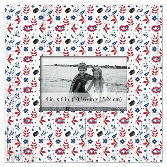 Montreal Canadiens 10'' x 10'' Floral Pattern Frame