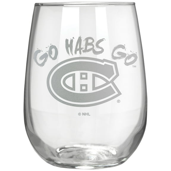 Montreal Canadiens Etched 17oz. Rally Cry Stemless Wine Glass