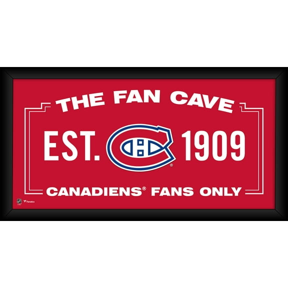 Montreal Canadiens Framed 10" x 20" Fan Cave Collage