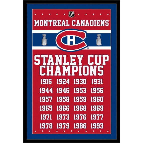 Montreal Canadiens Stanley Cup Champions 24.25'' x 35.75'' Framed Poster