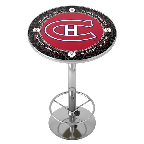 Montreal Canadiens Throwback Bar Table with Adjustable Footrest and Acrylic Top