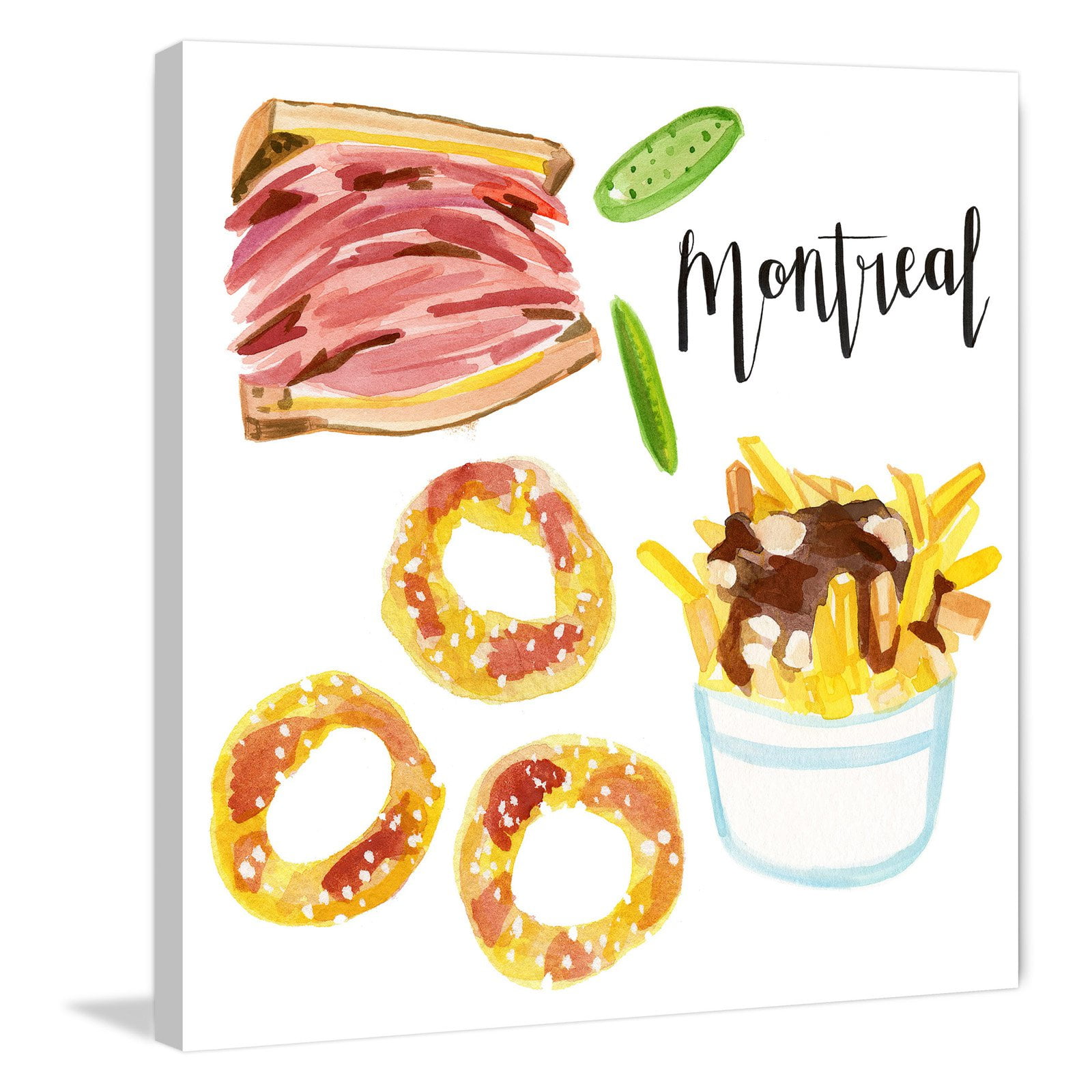 "Montreal Eats" Painting Print on Wrapped Canvas