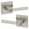 thumbnail image 1 of Kwikset Montreal Square Keyed Entry Lever Doorknob with Smartkey Satin Nickel, 1 of 7