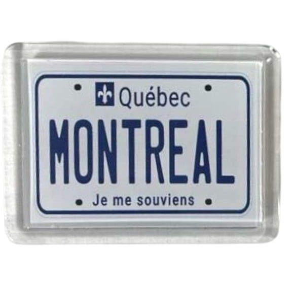 Montreal Quebec Canada License Plate Acrylic Small Fridge Collector's Souvenir Magnet 2.35" X 1.75"