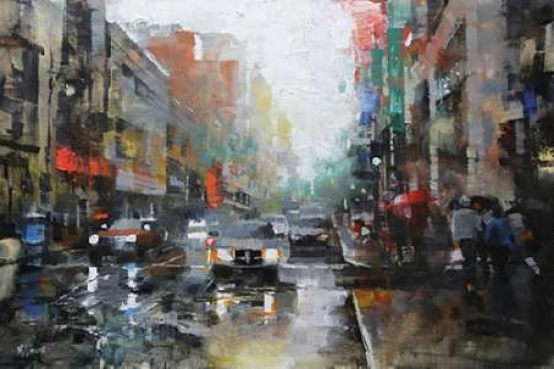 Montreal Rain Canvas Art - Mark Lague (12 x 18)