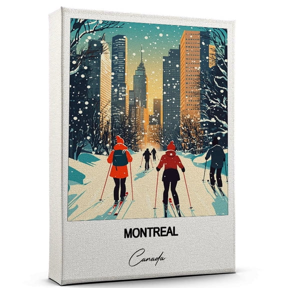 Montreal Travel Scenic Canvas Wall Art -Canada Canvas Nature-Inspired Print for Bedroom, Living Room, or Office Travel Gift