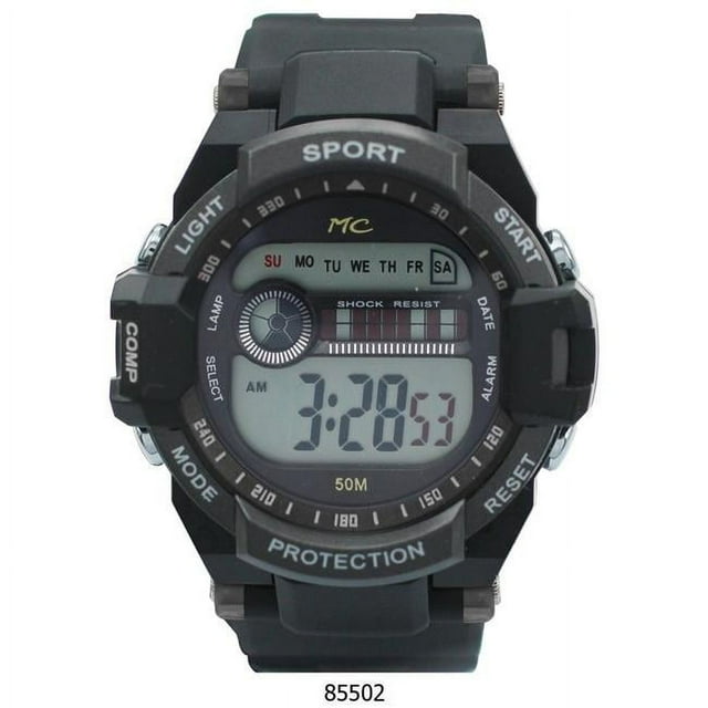 Montres Carlo 85502 Black 50 m LCD Digital Watch
