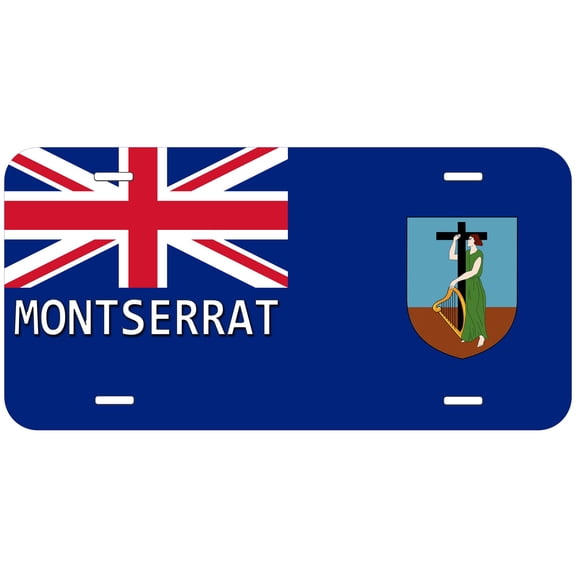 Montserrat Flag With Territory Name Novelty Car Auto License Plate