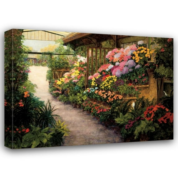 Montserrat Masdeu 32x25 Gallery Wrapped Canvas Wall Art Titled - Spring Flower Market