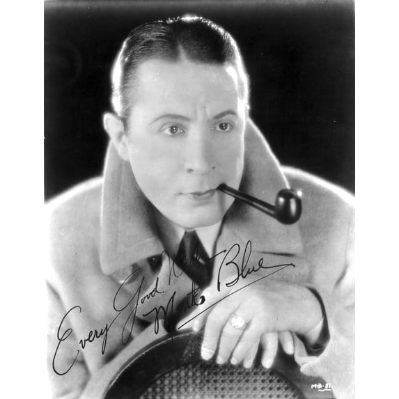 Monty Blue Posed in Coat With Pipe Portrait Photo Print (24 x 30)