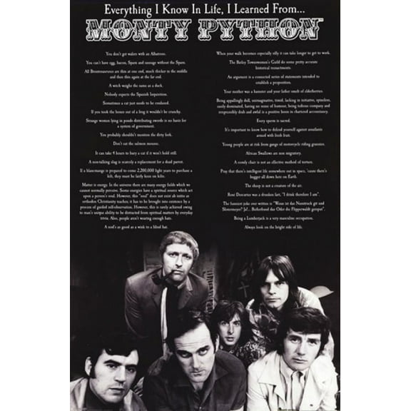 Monty Python - Everything I Know in Life Poster - 22 x 34 inches