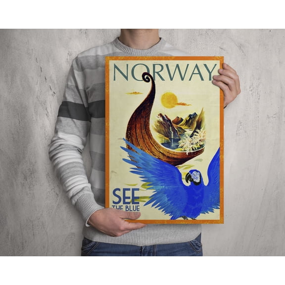 Monty Python Inspired Norwegian Blue Parrot Sketch Poster