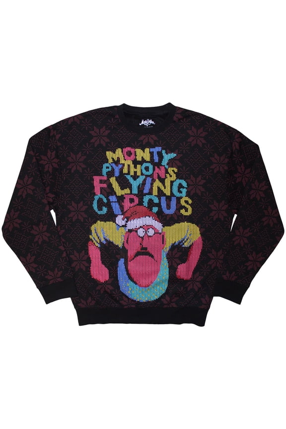 Monty Python Unisex Sweatshirt Flying Circus Grumpy Man (Black) (Medium)