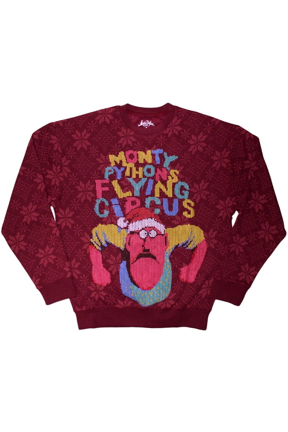Monty Python Unisex Sweatshirt Flying Circus Grumpy Man (Maroon Red) (Large)