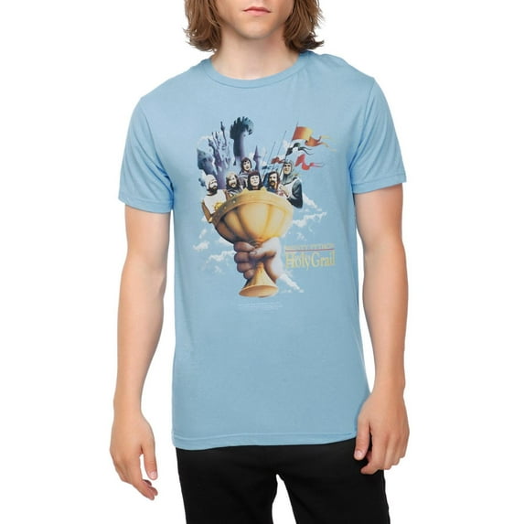 Monty Python and the Holy Grail Men's Officially Licensed Poster Art Tee T-Shirt (Medium, Baby Blue)
